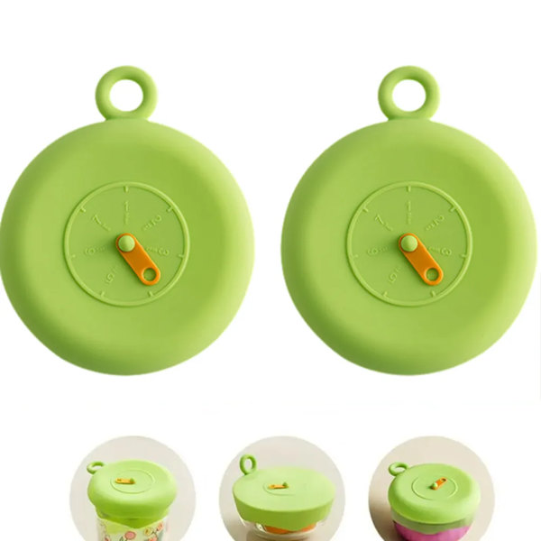 2 silikone låg, 10cm silikone låg, universelle friskholdende låg, silikone låg, fødevareforseglingslåg, yoghurt, tallerkener, kopper, skåle, gryder (grøn)