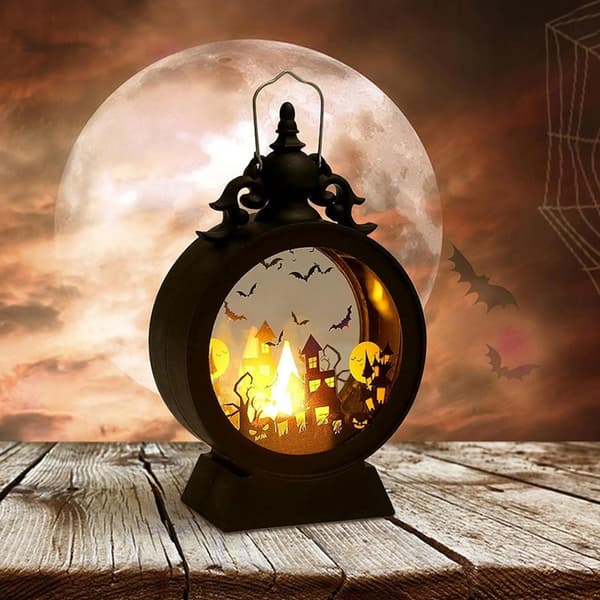 Halloween Dekoration Rund Lanterne, Sort