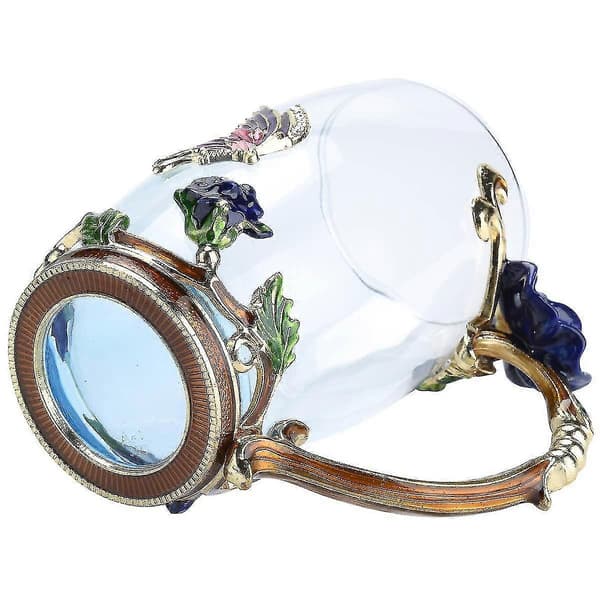 Glas te, handgjord emalj rosen tekopp
