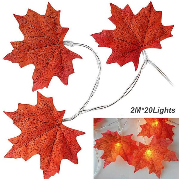 3m 20 LED Lönnlampor, 2 Lägen, Höst/Jul/Halloween