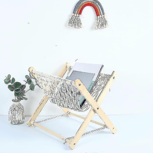 Boho-tyylinen lehtiteline, koristeellinen pitsikirja- ja lehtiteline