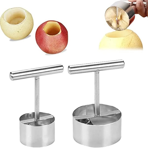 2pcs Stainless Steel Multifunctional Apple Pear Core Separator Kitchen Tool,Apple Corer Tool