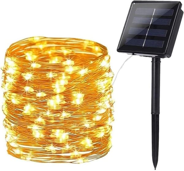30 M 300-LED Solcelle Lys - Vandtæt Varm-Hvid Have/Jul