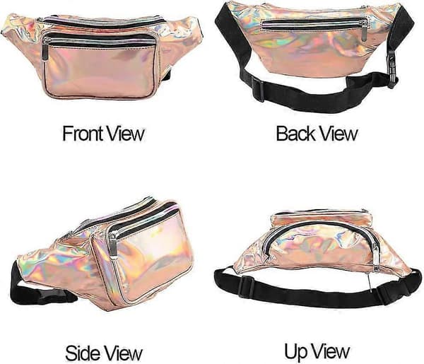 Holografisk Midjeväska Mode Karneval Midjeväska med Justerbart Bälte Unisex