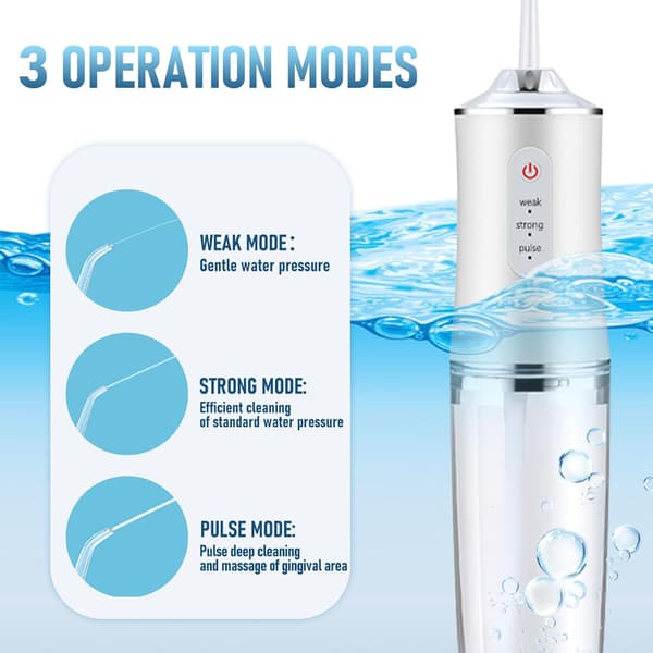 Oral irrigator, oppladbar, hvit
