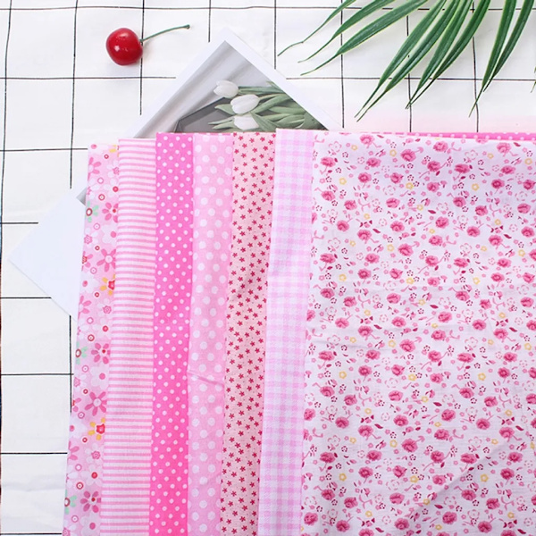 7 kappaletta puuvillakangasta, 50 x 50 cm puuvillapatchwork-kankaat käsityökankaat, DIY-kangas puuvillakangaspaketti eri kuvioilla