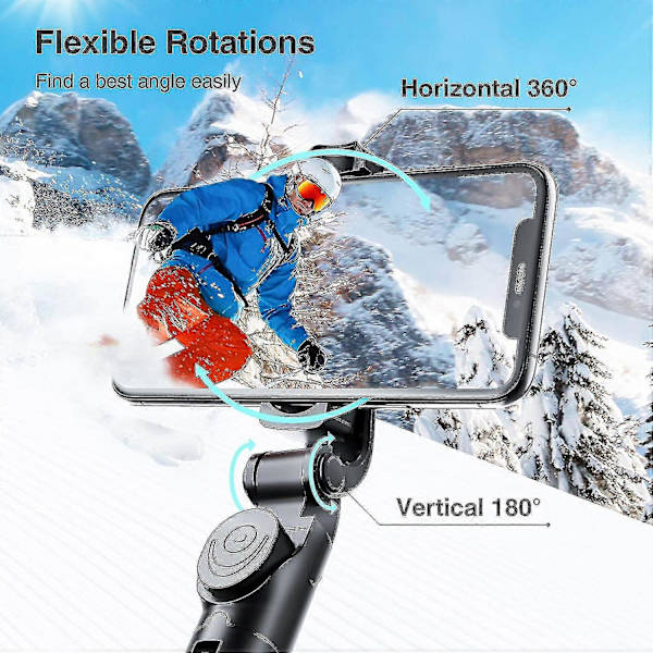 Bluetooth Selfie Stick Stativ, Fjärrkontroll, iPhone 11-13 & Android