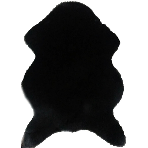 Tekoturkismatto, pehmeä syvä nukka sohvatyyny, tekoturkismatto 40cm×60cm makuuhuoneen lastenhuoneeseen, musta
