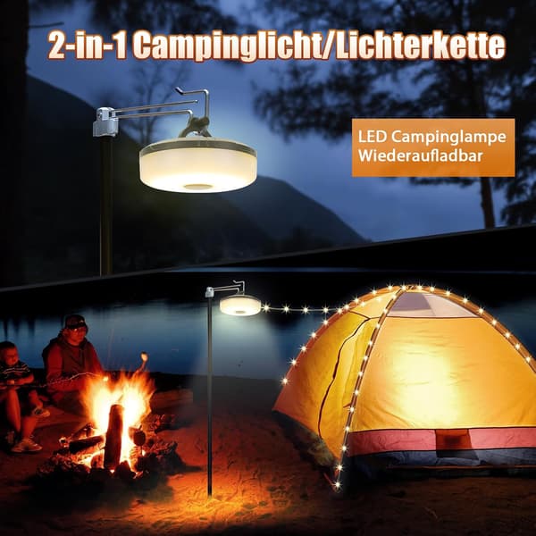 10m Camping Fe-ljus, Upprullad, Multifunktionell Fe-ljus