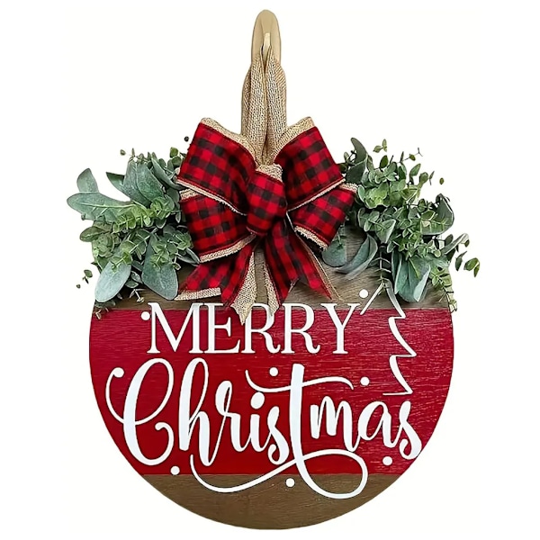 Christmas welcome sign for front door, hanging wooden welcome sign, Christmas decoration, 30cm