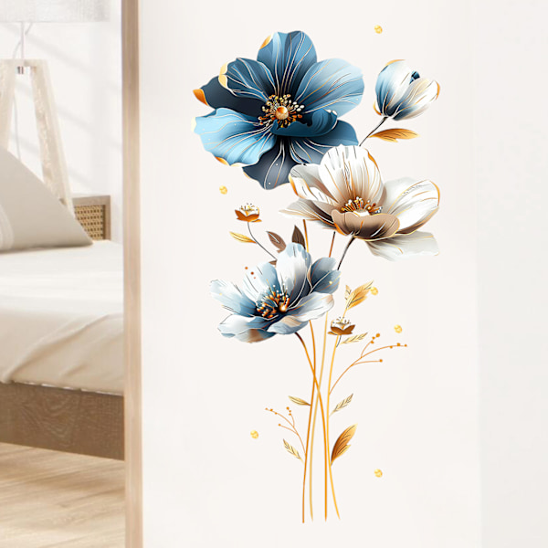 Simuleret 3D-tekstur blomster vægklistermærke
