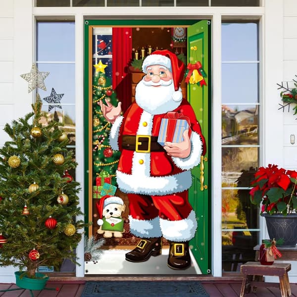 Juldekoration för dörr - Jultomte, juldekoration
