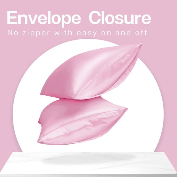 Satind pudebetræk til hår og hud, 2-pak (50x75 cm, pink)