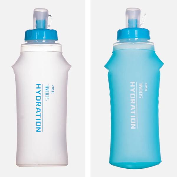 500 ml:n pehmeä juoksupullo T人造皮革, kokoontaitettava vesipulloon vaellukseen, pyöräilyyn ja kiipeilyyn