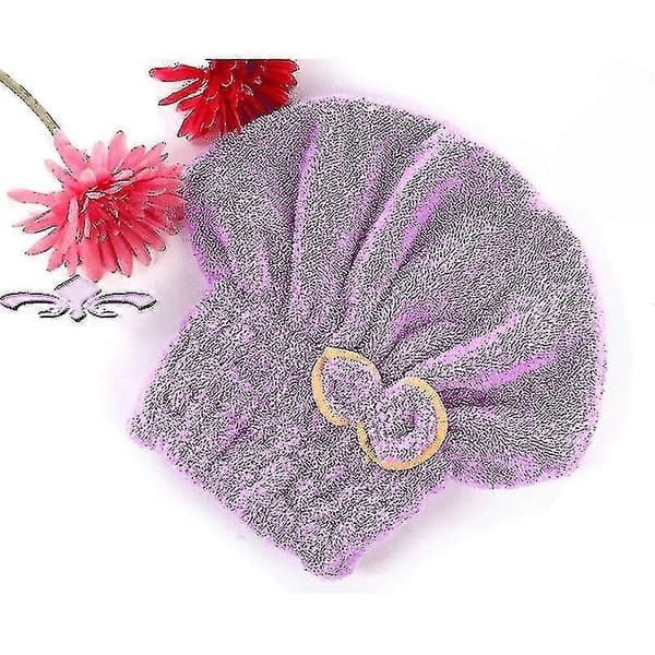 Hurtigtørrende hårtørrehætte turban badehætte superabsorberende blød fløjl brusehætte til voksne