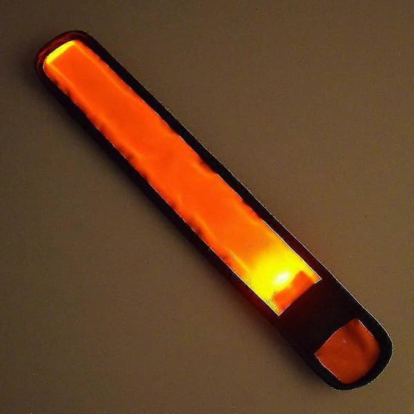 Belyst LED Armband Säkerhetsljus för Löpning, Konserter, Camping - 2-pack - Orange