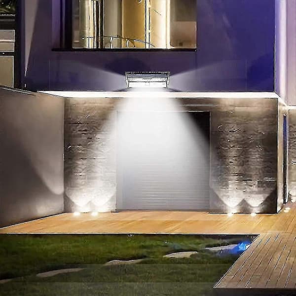 Solar udendørslys, 132 LED'er, til hoveddør, garage, terrasse osv.