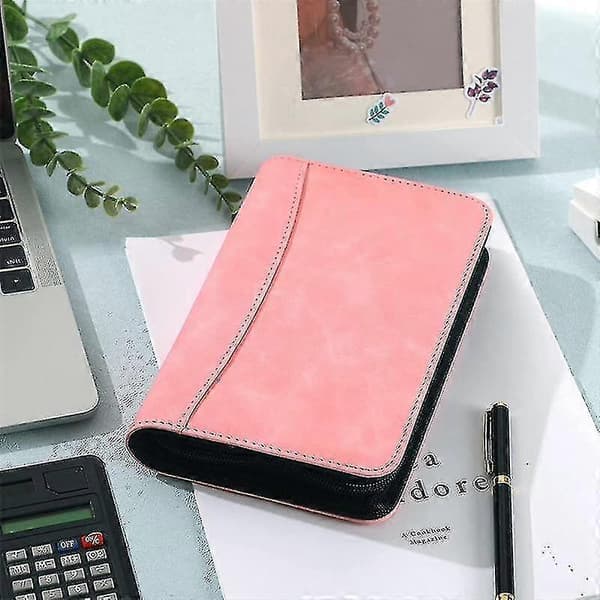 A6 Budget Planner med Lommeregner Lynlås Budgetmappe (Pink)