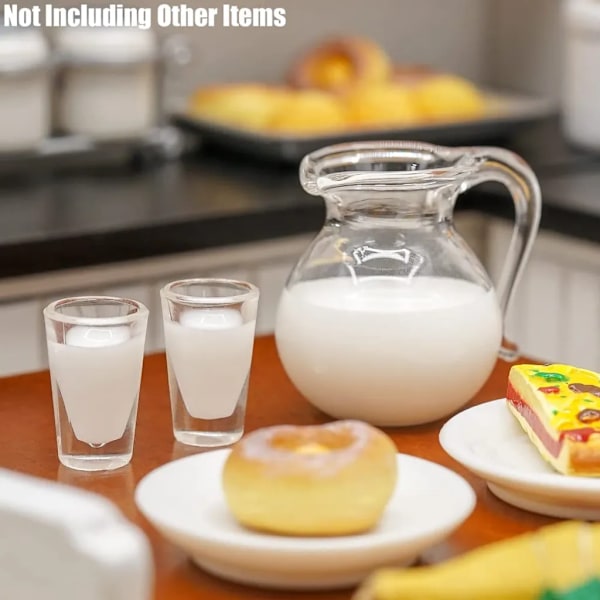 6 st 1/12 miniatyr mjölkkanna dryck apelsinjuice burk med glas dockhus kökstillbehör