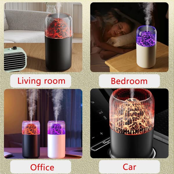 Simulerings vulkanlampe luftfugter, farverig