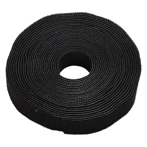 2x lang fastgørelsestape 2 cm burretape kabelbinder 5 meter sort