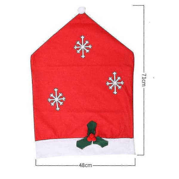 4-delars 60*50cm Jul matsalsstolsöverdrag - XSS (snöflinga)
