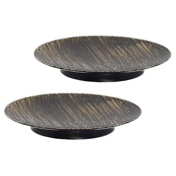 Svart och guld ljusstake bricka 2-delars set