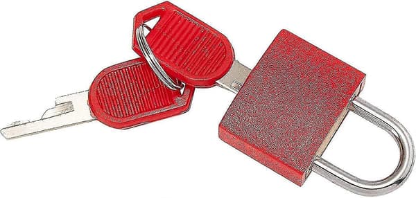 Storpack med färgglada minihänglås - Marinblå, Röd, Gul, Grön