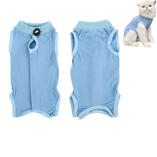 Katt body etter operasjon, restitusjonsdrakt, klær, modal restitusjonsgips, kastrering, sterilisering, avvenning, slikkbeskyttelsesdrakt for katt, S
