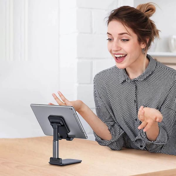Justerbar og foldbar smartphoneholder til skrivebord, multi-vinkel foldbar