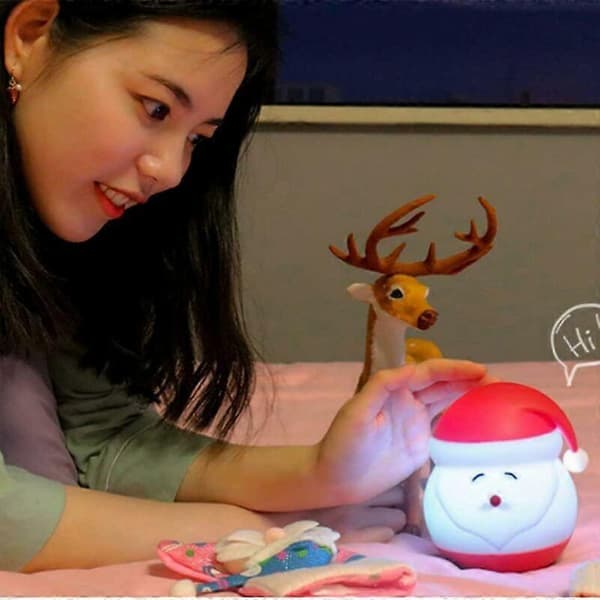 USB Silikon Santa Nattlampe for Barnerom, Dimbar Dekor