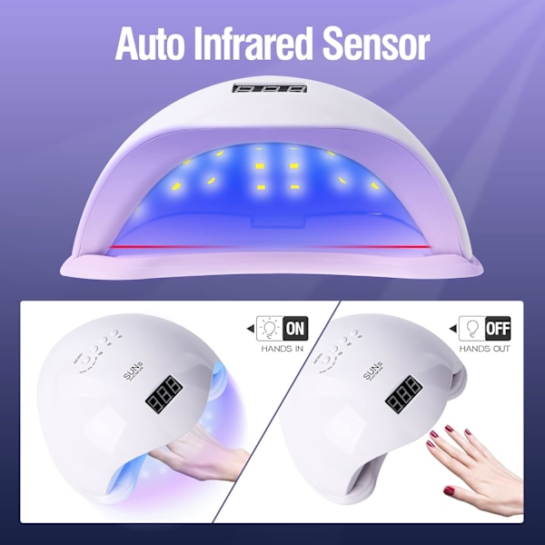 LED-nagellampa - med timerinställningar och LCD-display