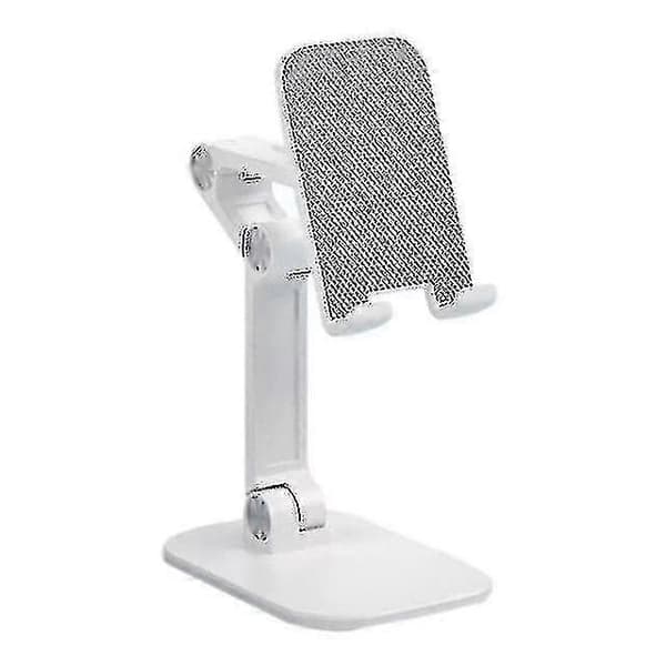 Metall Bord Tablet Telefonstativ og Holder (Hvit)