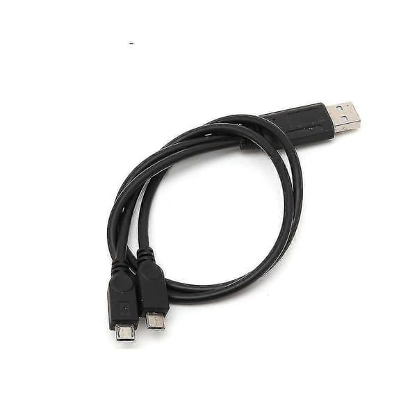 38cm Portabel USB Hane Universell Micro USB Dubbel Hane Y-Typ Adapter Splitter Kabel