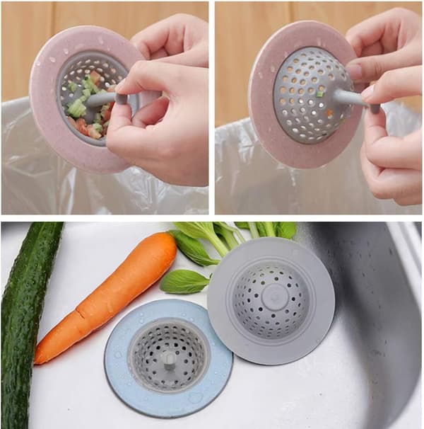 4 stk silikon avløpsfilter silikon deksel avløpshette hårfanger badekarfilter vaskefilter vaskefilter dusjfilter (rosa, grønn, blå, beige)