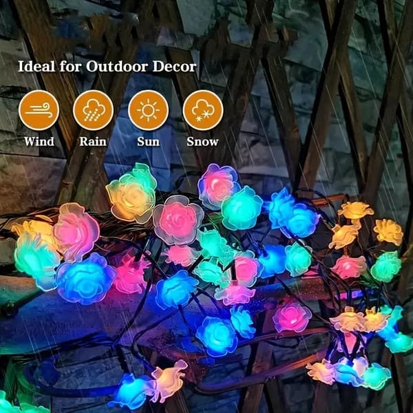 LED solcelled rosenbladssnorlampe, havedekoration