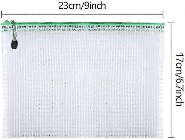 21 Stykker Filposer A5 Lynlåsmappe Plastik Mesh Folder--