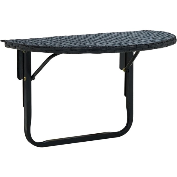 Balkongbord 60x60x32 cm svart polyrotting