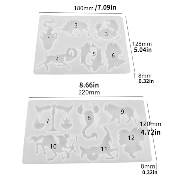 Konstellationshartsform Konstellationshänge Set Silikonform för DIY Disc Smycken Nyckelring Tillverkningsverktyg Tillbehör