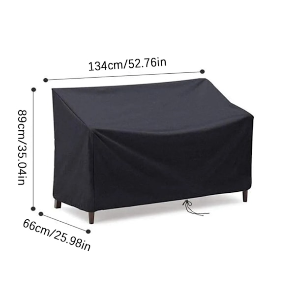 Skyddande överdrag för trädgårdsbänk, 2-sits bänkskydd, vattentätt Oxford-tyg, andningsbart sätesöverdrag för trädgårdsmöbler 134x66x89cm