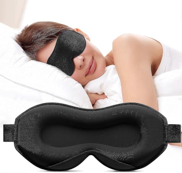 3D Silke Søvnmaske, Justerbar Rem, Mørklægning til Rejser/Yoga