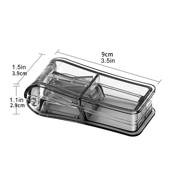 PilleæskerTabletdelere til små og store tabletter Pilledeler med tabletfag (blå)