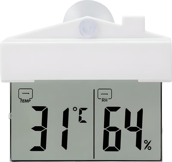 Vind termometer digitalt LCD hygrometer, innendørs og utendørs selvklebende vind termometer