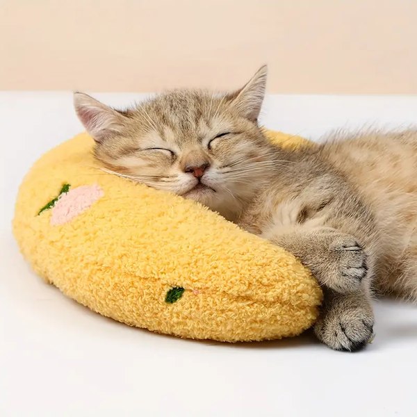 Myk pute for katt, myk plysjleke, pute for katt