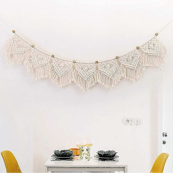 110 cm Geometrinen Makramee Seinävaate, Boho Koti-/Hääsisustus