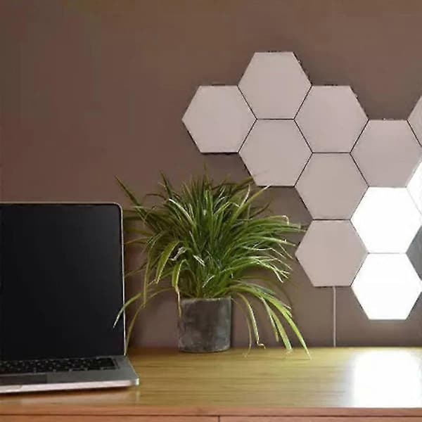 5-pack Quantum Lights Modulär LED-belysning Beröringskänslig Hexagonal Nattlampa Hexagonal Vägglampa