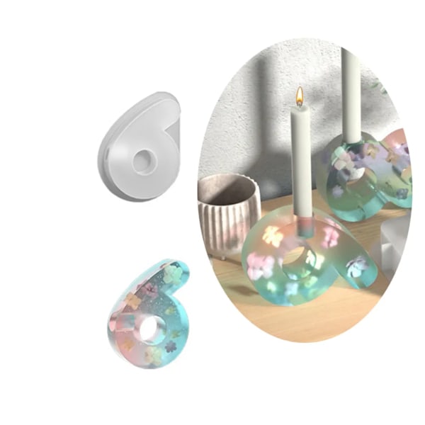 Digital form, DIY silikoneform 3D lysestagesform, gipsform lysestagesform (6 stk.)