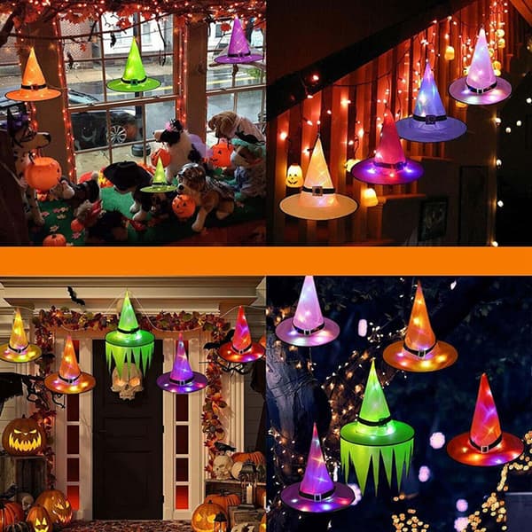 Halloween Lysende Heksehatter, 6-pakning