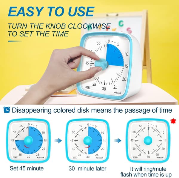 Stille visuell timer, 1 stk