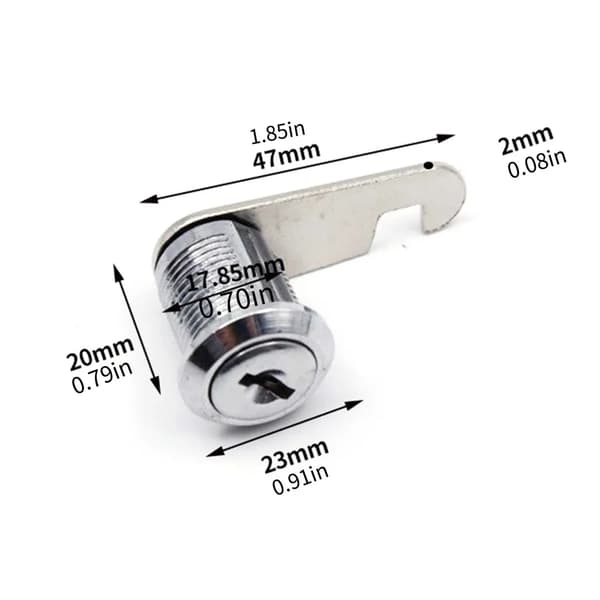 Indbyggede låse, postkasselås, skabslås, møbellås, postkasselås med nøgle, 20 mm